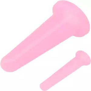 Aoukoslt 2Pcs 핑크 컵 세트 미니 실리콘 페이스 진공 흡입 마사지 안티 페이셜 주름 방지 수면 촉진 수동