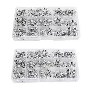 니케이 230Pcs 스틸 저크 그리스 니플 피팅 모음 키트, 스트레이트, 90도, 45도 각도(M6, M8, M10)