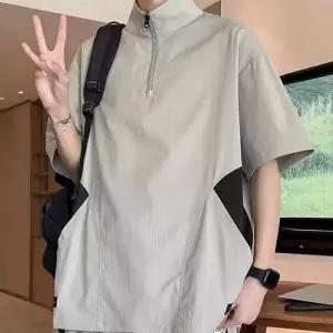 호크아이 남성 캐주얼 하계 트렌드 솔리드 셔츠 반팔 후드 데일리룩 빅사이즈 트렌디 KUK2