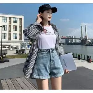 여성청반바지 5부반바지 핫팬츠 버뮤다 3부
