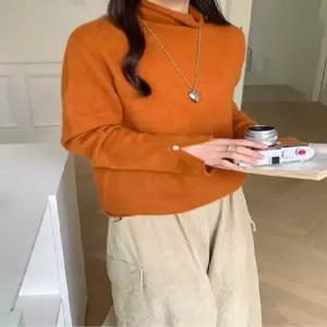 율랑팡 니트 여사친 소프트 슬림 스웨터 풀오버 반폴라 순정 HO1