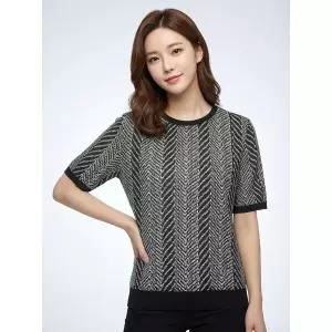 올포유 여성 프린트 반팔 티블라우스 ALBLN5416-199 1265920