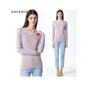 데일리룩 봄코디 ( ) 스퀘어넥 슬림핏 니트