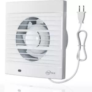 EINTAX 4인치 벽걸이 욕실 배기 팬 플러그인 12W 77 CFM 창문 주방 차고 사무실용 백드래프트 댐퍼 34dB