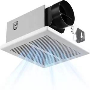 아미코 욕실 배기 팬 1.0 손스 80 CFM 저소음 천장 장착 리트로핏 환기 4인치 덕트 다락방 출입 금지 - UL