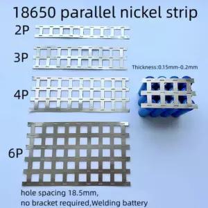 1 롤 1m 18650 리튬 이온 배터리 니켈 시트 플레이트 도금 강철 벨트 스트립 커넥터 2P 18.5X0.15MM