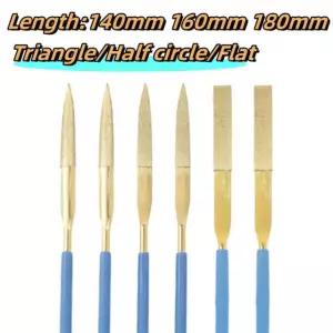 티타늄 코팅 다이아몬드 파일, 금속 작업 공예 도구, 모듬 삼각형, 반원, 플랫 M3 M4 Flat1pcs M3x140mm