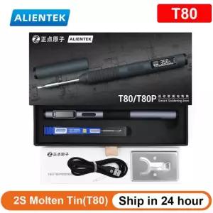 ALIENTEK T80 스마트 납땜 인두 PD 100W QC 조정 가능한 일정한 온도 휴대 ALIENTEK T80