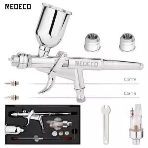 권총 그립 에어 브러시 키트 0.3mm/0.5mm 팬 캡 15CC 유체 컵 효율성 자동차 No mac vavle