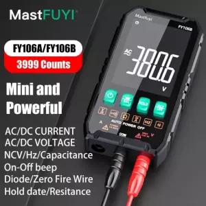MASTFUYI 미니 디지털 멀티미터 스마트 전기 테스터, DC AC 전압 커패시턴스, FY106A