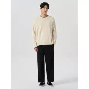 에잇세컨즈 4WAY STRETCH 릴렉스핏 밴딩 슬랙스 블랙 424321LY15 15