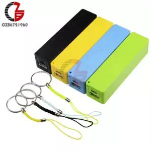 파란색 녹색 검정색 노란색 DIY 전원 은행 18650 배터리 케이스 USB 키트 충전기 Green