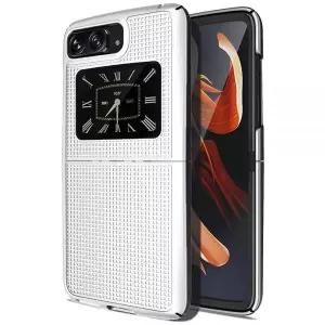 Nakedcellphone 모토로라 RAZR 2022 플립 폰용 케이스 슬림 하드 쉘 프로텍터 커버 [지문 방지 그리드 텍스