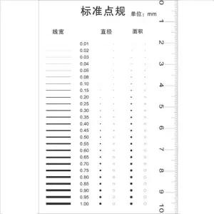얼룩 균열 비교 카드 스크래치 표준 포인트 라인 게이지 필름 눈금자 외관 검사 100x65mm
