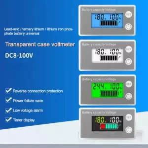 DC 8-100V LCD 디지털 전압계 배터리 용량 표시기 6133A 12V, 36V, Standard Blue
