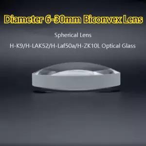 1PC 직경 6-30mm 미니 더블 볼록 렌즈 H-K9L 광학 유리 구형 양면 학생 물리 D10F9.55