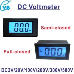 YB5135D DC 전압계 LCD 3선 디지털 전압 측정기 파란색 백라이트 반밀폐형 볼트 Semiclosed DC100V