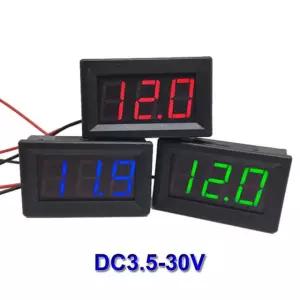 DC 3.5-30V 디지털 자동차 전압계 전압 측정기 빨간색/파란색/Green12V 24V Blue
