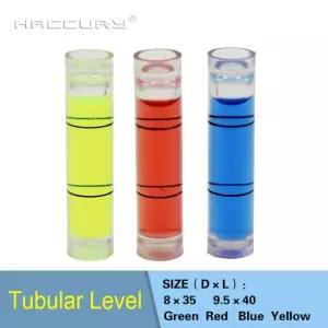 HACCURY 스피릿 레벨 버블 플라스틱 관형 바이알 레드 블루 그린 컬러 8 35mm 8x35 Blue