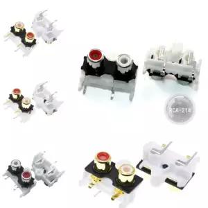 2PCS AV2-8.4-14 동축 RCA 잭 소켓 4핀, PCB 장착 오디오 비디오 커넥터 RCA210 1