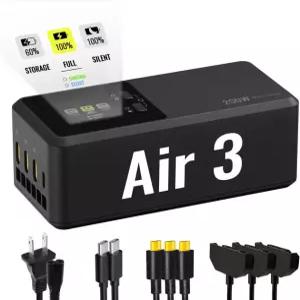 /Specta Air3 시리즈 드론 액세서리용 LKTOP 200W Air 3/Air 3S 병렬 충전 허브 고속 배터리 키트 60 저장/침묵/출력 모드 LCD Air 3 Series