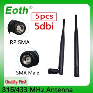 EOTH 5pcs / lot 433 315 MHz 안테나 5dBi SMA 남성 여성 접이식 안테나 방수 지향성 안테나 IOT Lorawan G