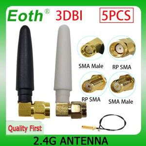 EOTH 도매 5개 2.4g 안테나 3dbi sma female wlan wifi 2.4ghz iot 안테나 SMA male 피그테일 연장 케이블