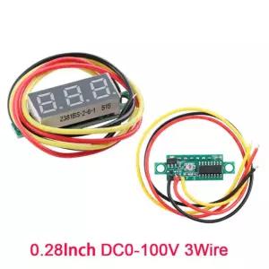 0.28 0.36 인치 DC LED 디지털 볼트미터 0-100V 전압계 자동차 모바일 전원
