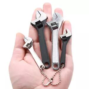 미니 2.5/4 인치 조정 가능한 스패너 오픈 엔드 렌치 도구 소형 휴대용 키 세트는 당신 4inch Black