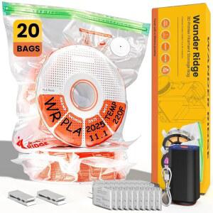 20개의 PCS 3D 프린터 필라멘트 보관 가방 진공 키트 액세서리, 가방(13x15인치), 건조제, 자동 펌프, 2개의 밀봉 클립, 방진, 방습성, 방습성