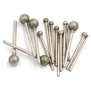 5Pcs 조각 정밀 다이아몬드 그라인딩 헤드 0.5mm-8mm 라운드 전기 그라인더 부품 0.5mm