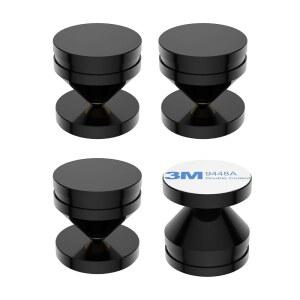 테르툴러스 4Pcs 스피커 스파이크 스탠드 하이파이 격리용 스탠드, 오디오, 스피커, 서브우퍼, 턴테이블 DAC 등용 미끄럼 방지 고무 패드 포함 (24mmx23mm, 검정색)