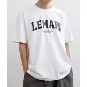 LEMAIN SECOND 시그니처 아치 로고 오버핏 반팔 티 [화이트]