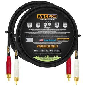 3피트 RCA 케이블 쌍 - WBC-PRO-LOCAP 저용량(14pF/ft) 22 AWG 초침묵 오디오 애호가 및 암페놀 ACPR 골드 플러그 블랙 트위드 재킷이 포함된 프로페셔널 등급 인터커넥트