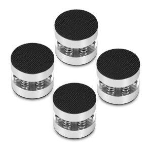 노브사운드 4PCS 실버 알루미늄 스프링 스피커, 하이파이 앰프 / 스피커 턴테이블 플레이어용 격리 스탠드 스파이크