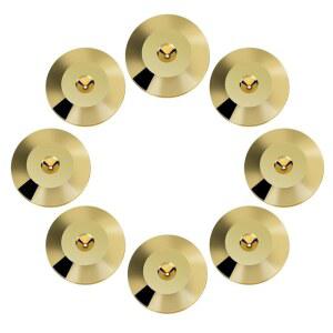 Wendry 8Pcs 25 x 4mm 범용 구리 스피커 스파이크 패드, 바닥 보호대 충격 베이스 패드 절연 스탠드 피트 콘 매트, 오디오 턴테이블 앰프 CD DVD 플레이어(골드)