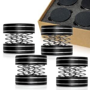 UCINNOVATE 4Pcs 오디오파일 알루미늄 턴테이블 격리 스탠드, 조절 가능한 스프링 스피커 스파이크 진동 피트 패드 미끄럼 방지 매트 포함 하이파이 앰프 플레이어
