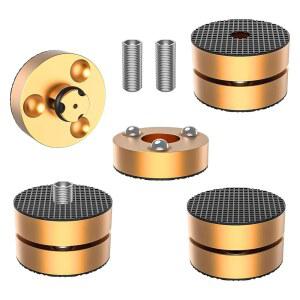 오디오캐스트 하이파이 스피커 스파이크 스탠드 피트 쇼크 업소버 패드 격리 40mm 23mm 알루미늄, 오디오 서브우퍼 CD DVD 앰프 턴테이블 DAC용 볼 포함