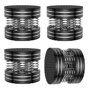테르툴러스 스피커 스파이크 4PCS 하이파이 스프링 격리 발, 오디오, 스피커, 서브우퍼, 홈 시어터, 턴테이블 DAC 발 패드(블랙)용 알루미늄 논슬립 충격 방지 스탠드
