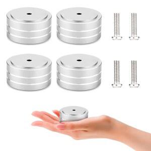 오디오캐스트 4배속 하이파이 스피커 스파이크 격리 피트 패드, 알루미늄 40x20mm 오디오 스탠드 앰프 쇼크 업소버 서브우퍼 DAC CD 턴테이블 앰프용 미끄럼 방지 하이엔드 플로어 프로텍터