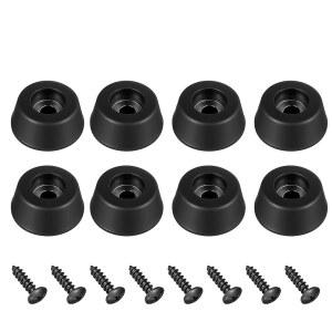 서브우퍼용 8Pcs 튼튼한 고무 발, 스테인리스 스틸 나사가 있는 스피커 격리 패드, 기타 앰프, 가구, 턴테이블, 도마, 캐비닛 0.98 u201C W x 0.47 u201D H (블랙)