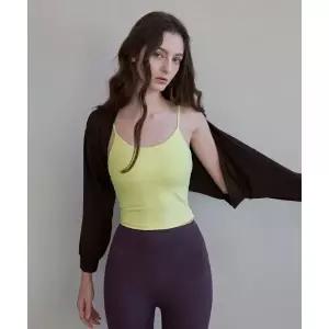 매장정품 DEVIWEAR 여성 요가복 DEVI-TS0050-레몬 필라테스 플리아 크롭탑