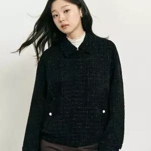 빈폴 레이디스 B my 트위드 헤링턴 점퍼 블랙 BF5X39N015 5X39N