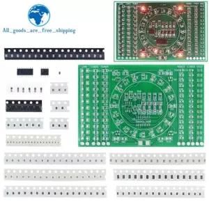SMD 회전 깜박이는 LED 부품 납땜 연습 보드, 기술 전자 회로 훈련 스위트, DIY 3pcs