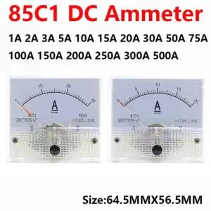 DC 아날로그 패널 전압계 전류계, 암페어 전압 계량기 게이지, 1A, 5A, 10A, 100A