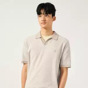 빈폴 멘 투톤 오픈칼라넥 니트 베이지 BC5751C14A LL C14A