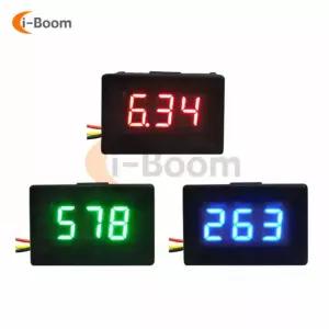 0.36 DC 300V 600V 미니 LED 디지털 전압계, 빨간색 녹색 파란색 3 선 0300V Red