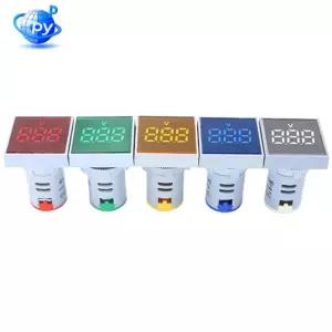 디지털 AC 전압계 20-500V 22mm 미니 사각형 LED 패널 전압 측정기 산업용 1PCS Blue Hole 22mm