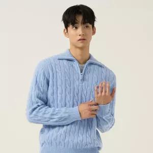 빈폴 멘 케이블 반집업 니트 스카이 블루 BC5951C20Q C20Q