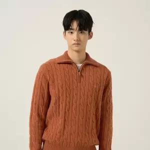 빈폴 멘 케이블 반집업 니트 오렌지 BC5951C208 C